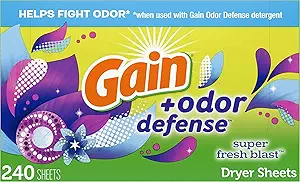 71H4IkTV7nL.__AC_SY300_SX300_QL70_FMwebp_ Gain Odor Defense Dryer Sheets Review Procter and Gamble Super Fresh Blast Effectiveness